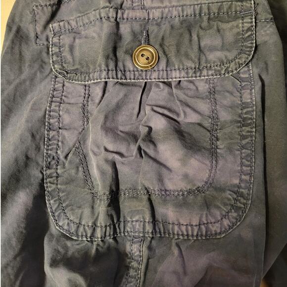 Y2K Blue Tie Dye Cargo Pants Roll Tab Hem Cropped Outdoors Hiking gorpcore - Picture 7 of 11